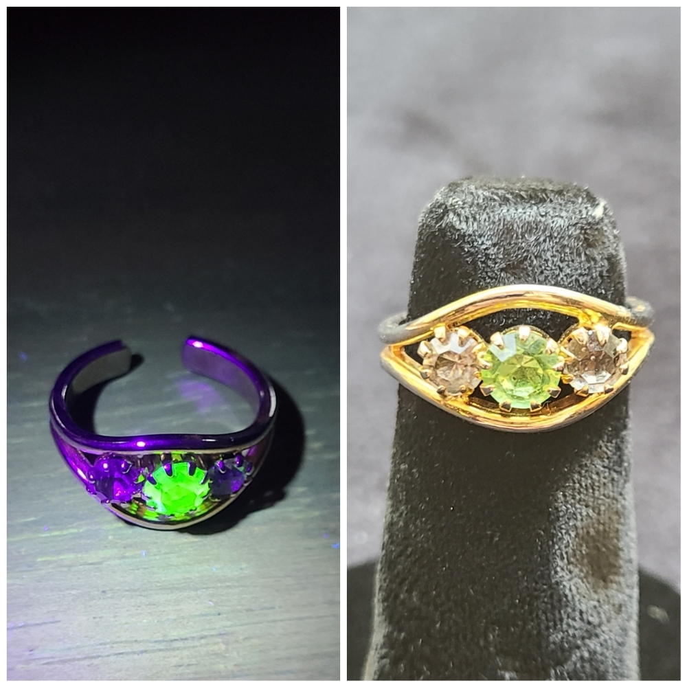 Uranium Glass Vintage Ring